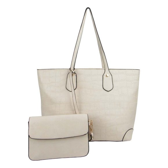 Large Patterned Tote Shoulder Bag With Wristlet - Picture 4 of 6